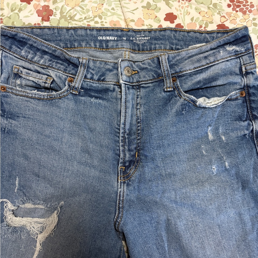 Old Navy Light Blue Distressed Jeans